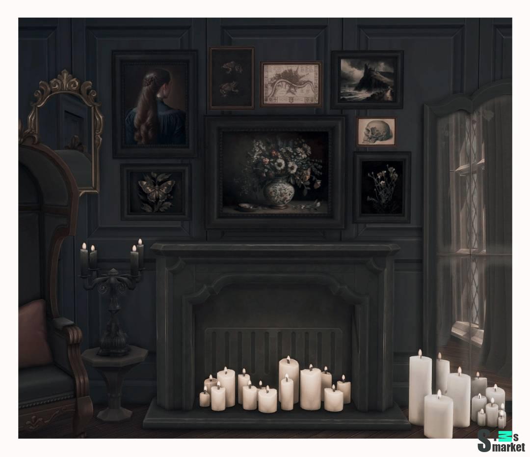 Набор картин "Dark Academia Wall Art Set" для Симс 4 для Симс 4. Скачать мод