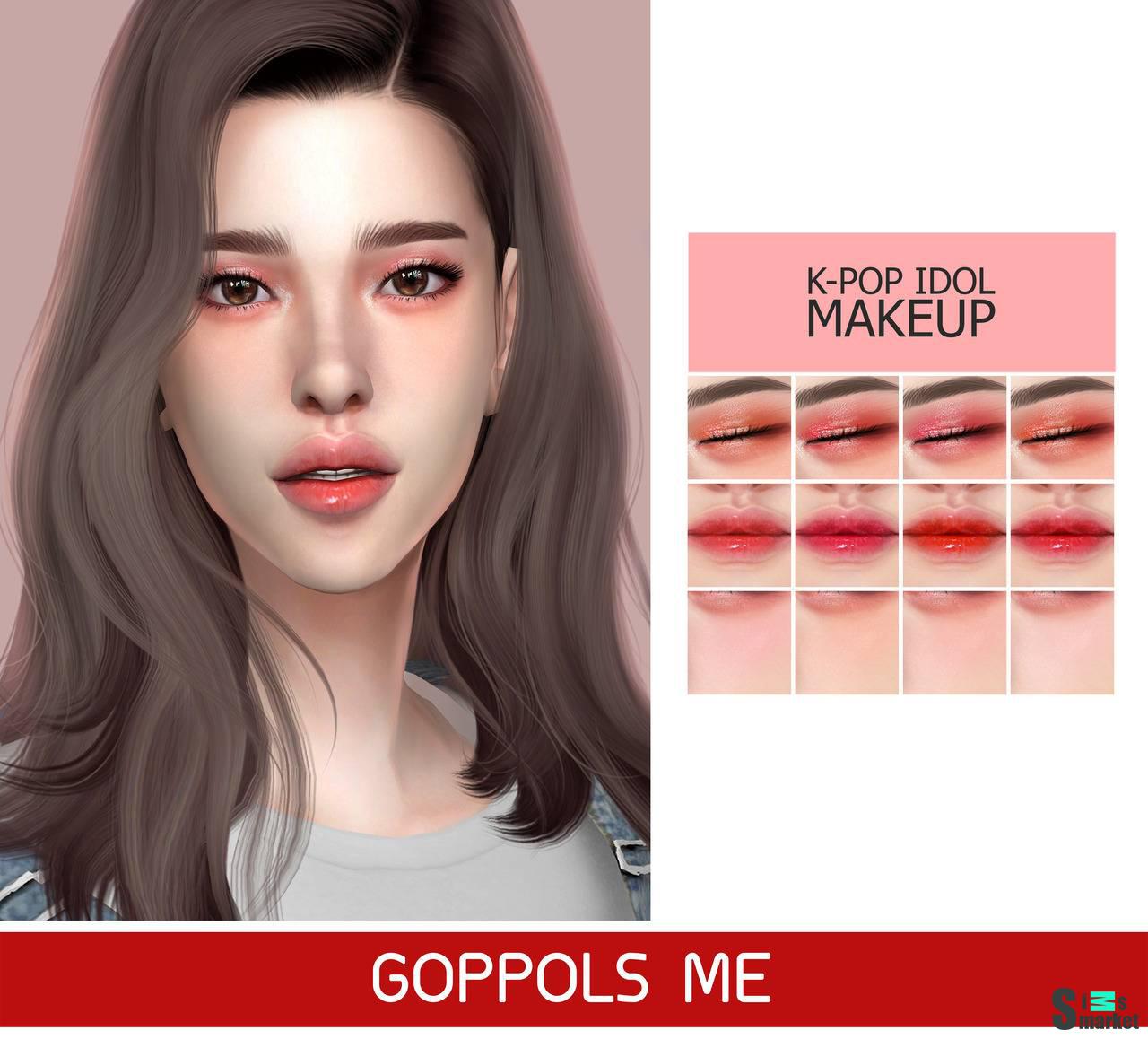 Набор косметики "Kpop Idol Makeup" для Симс 4 для Симс 4. Скачать мод