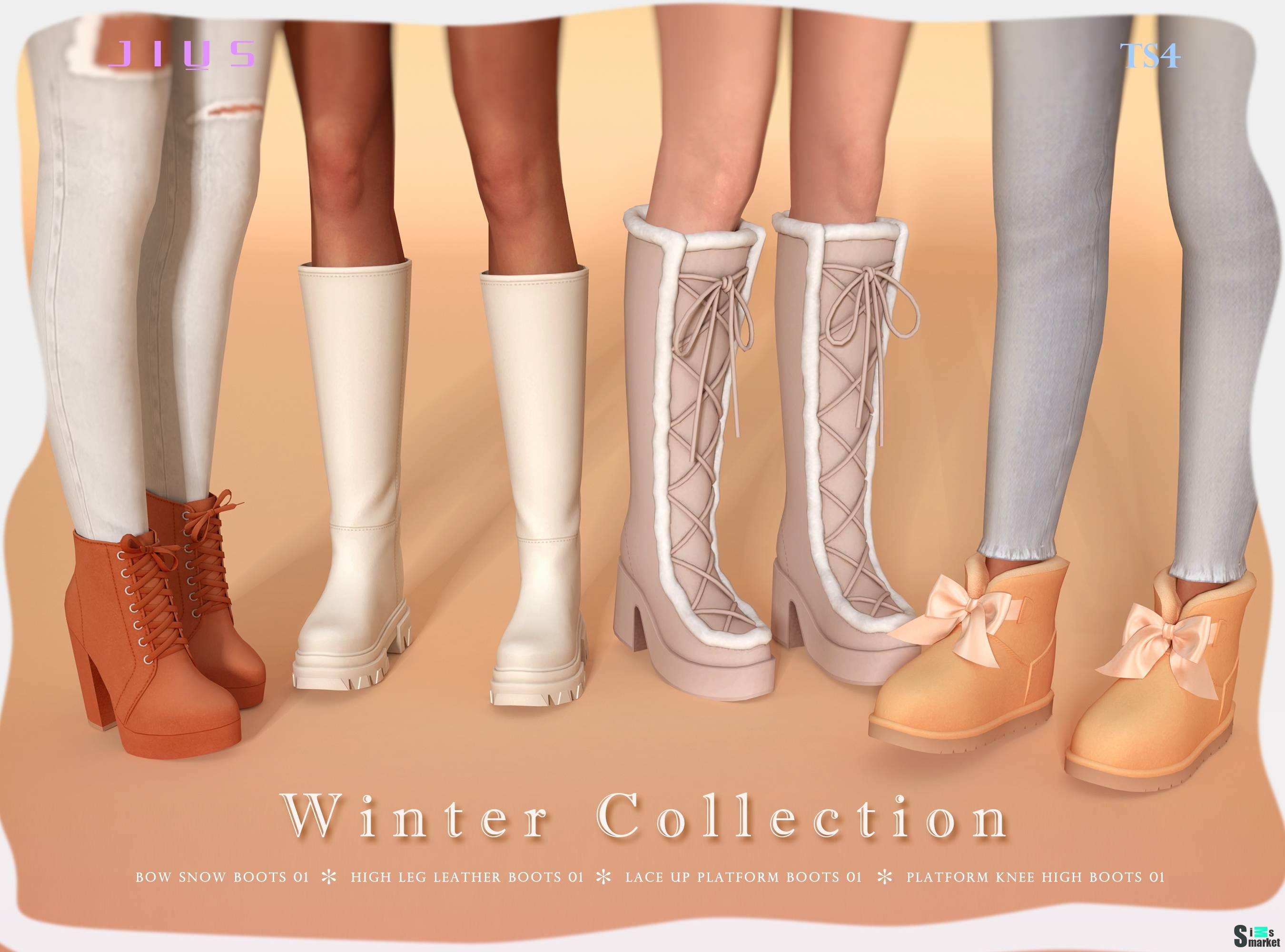 Набор обуви "Winter Collection Part 1-Shoes" для Симс 4 для Симс 4. Скачать мод