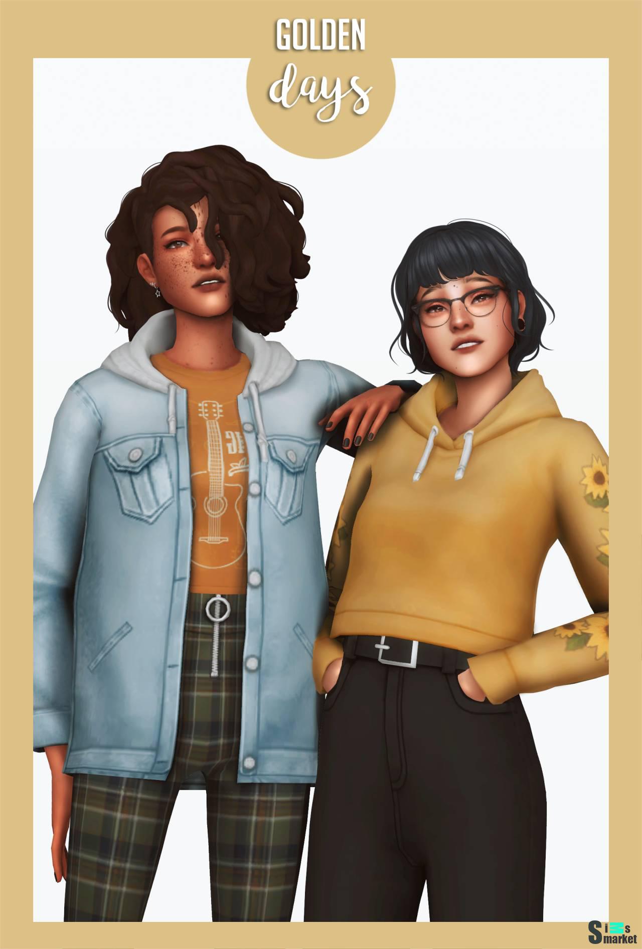 Набор одежды "Golden days" для Симс 4 для Симс 4. Скачать мод
