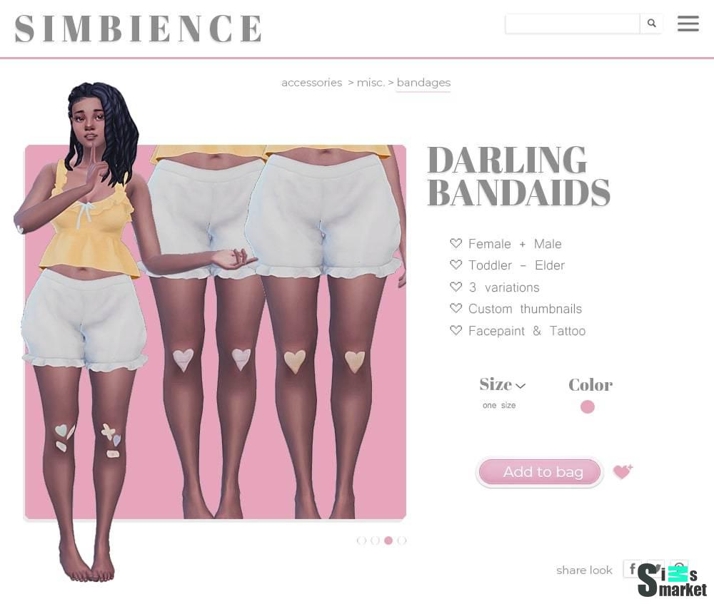 Набор пластырей "Darling Bandaids" для Симс 4. Скачать мод