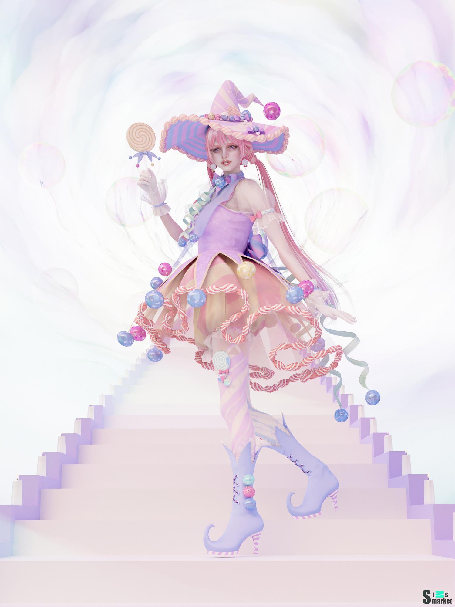 Набор Shining Nikki - Candy Witch Lisa для Симс 4. Скачать мод
