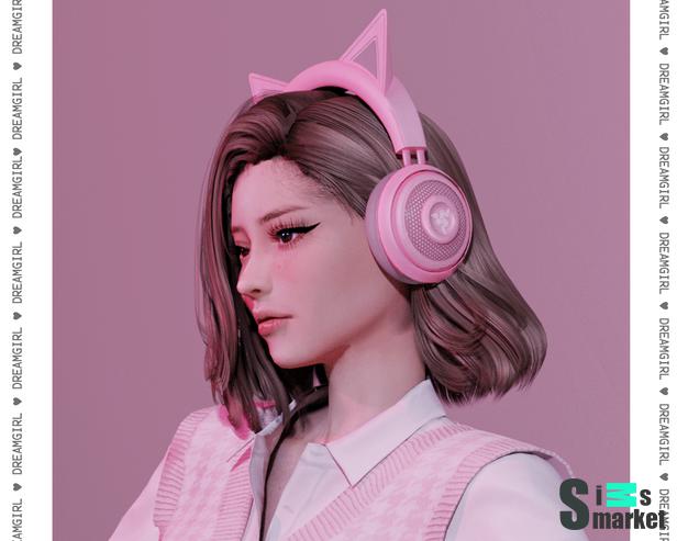 Наушники kitty by dreamgirl  для Симс 4. Скачать мод
