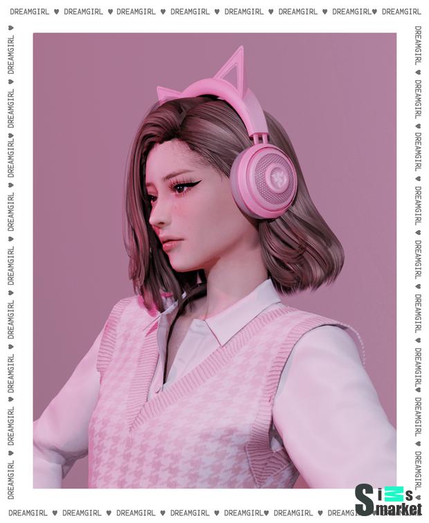 наушники KITTY HEADPHONES для Симс 4. Скачать мод