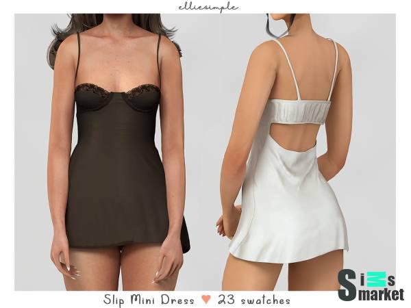Ночная сорочка "slip mini dress" для Симс 4 для Симс 4. Скачать мод