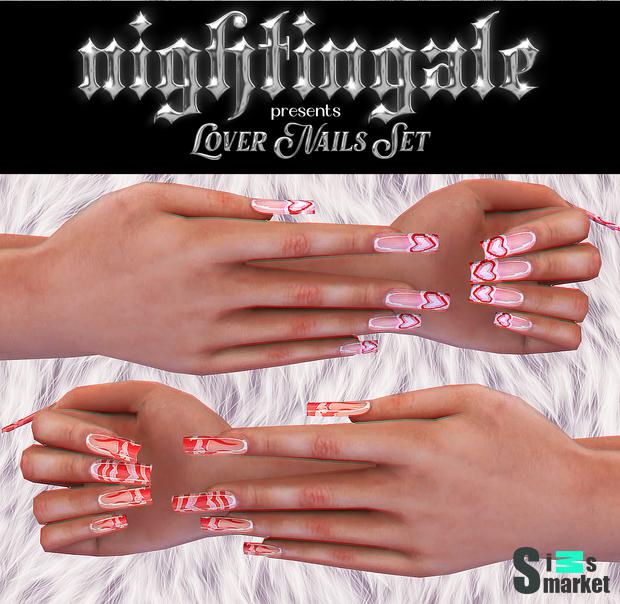 Ногти lover by nightingalesims для Симс 4. Скачать мод