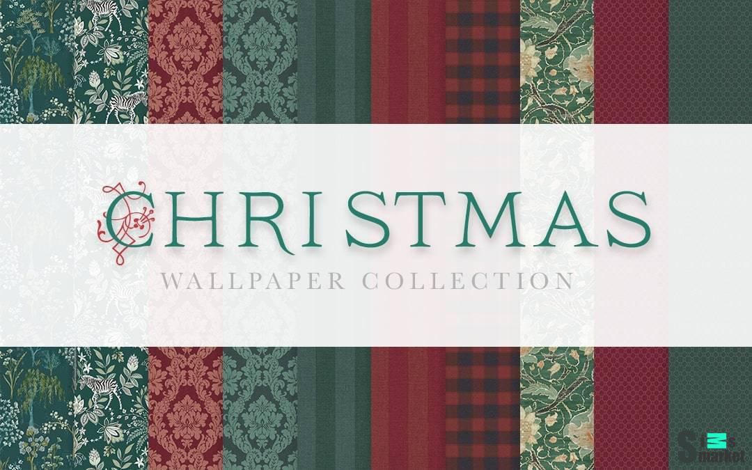 Обои "Christmas Wallpaper Collection" для Симс 4 для Симс 4. Скачать мод