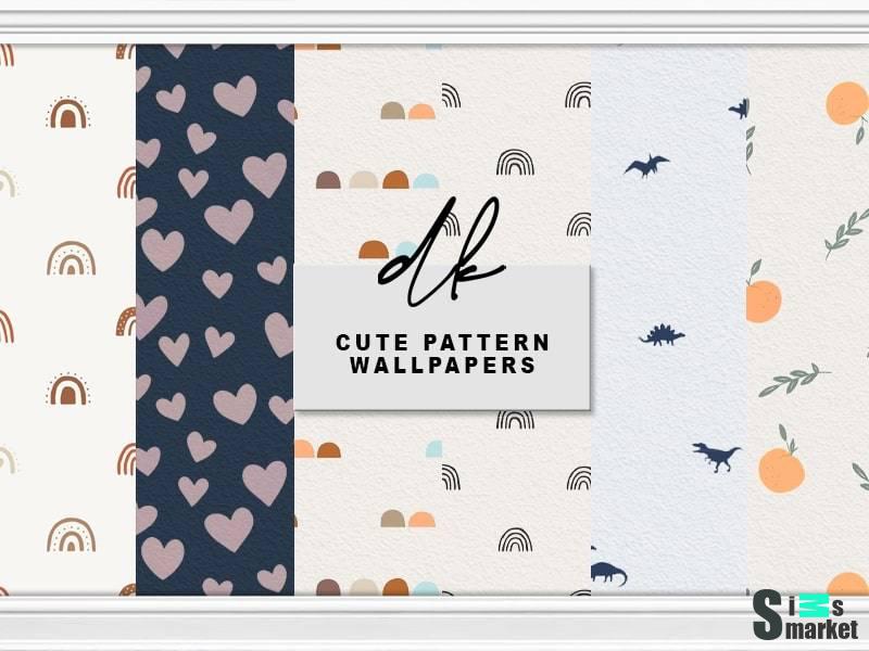 Обои "CUTE PATTERN WALLPAPERS" для Симс 4 для Симс 4. Скачать мод