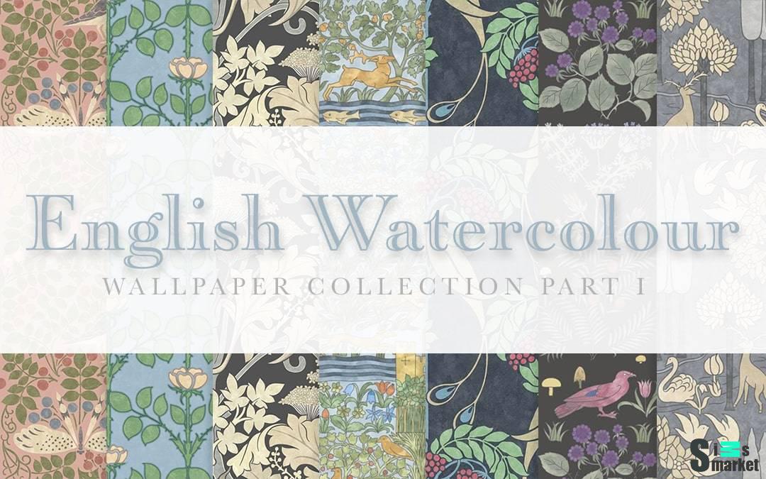 Обои "English Watercolour Wallpaper Collection Part I" для Симс 4 для Симс 4. Скачать мод