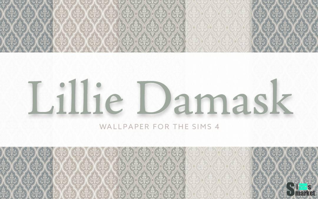 Обои "Lillie Damask Wallpaper" для Симс 4 для Симс 4. Скачать мод