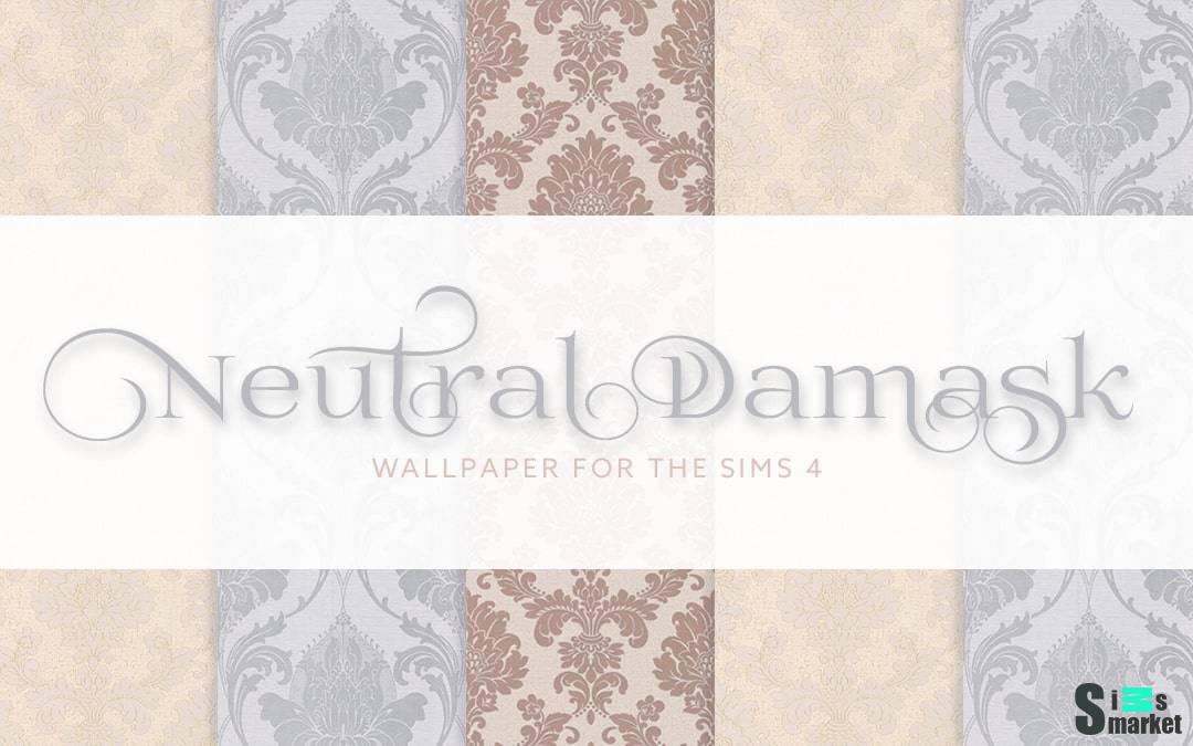 Обои "Neutral Damask Wallpaper" для Симс 4 для Симс 4. Скачать мод