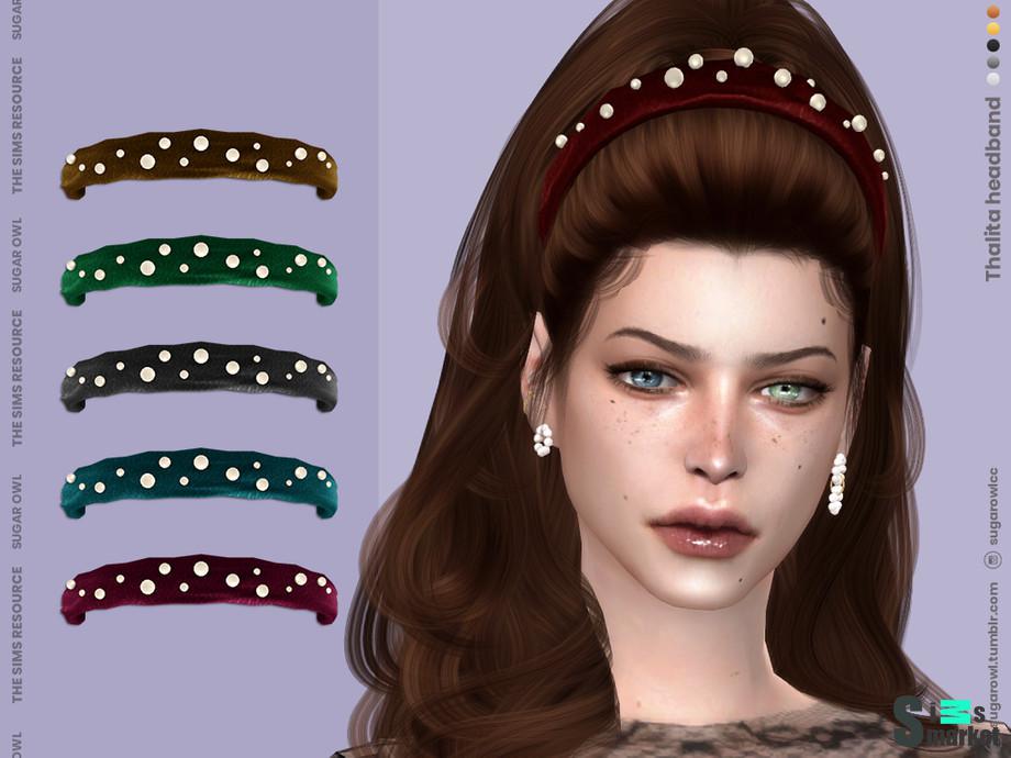 Обруч Thalita by sugar owl  для Симс 4. Скачать мод
