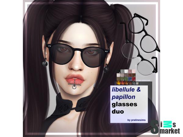 Очки libellule by pralinesims для Симс 4. Скачать мод