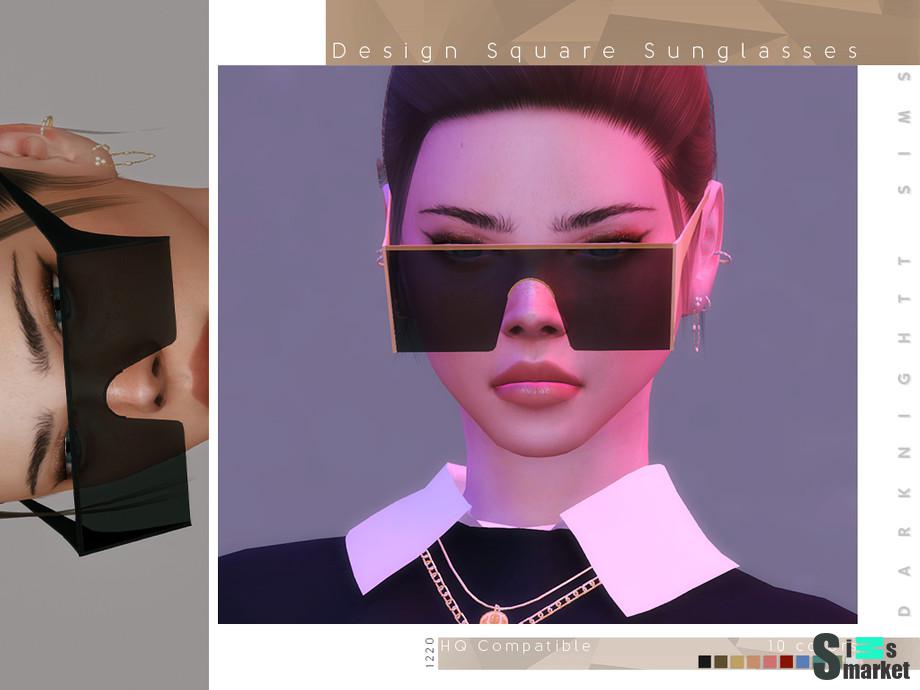 Очки Square by DarkNighTt для Симс 4. Скачать мод