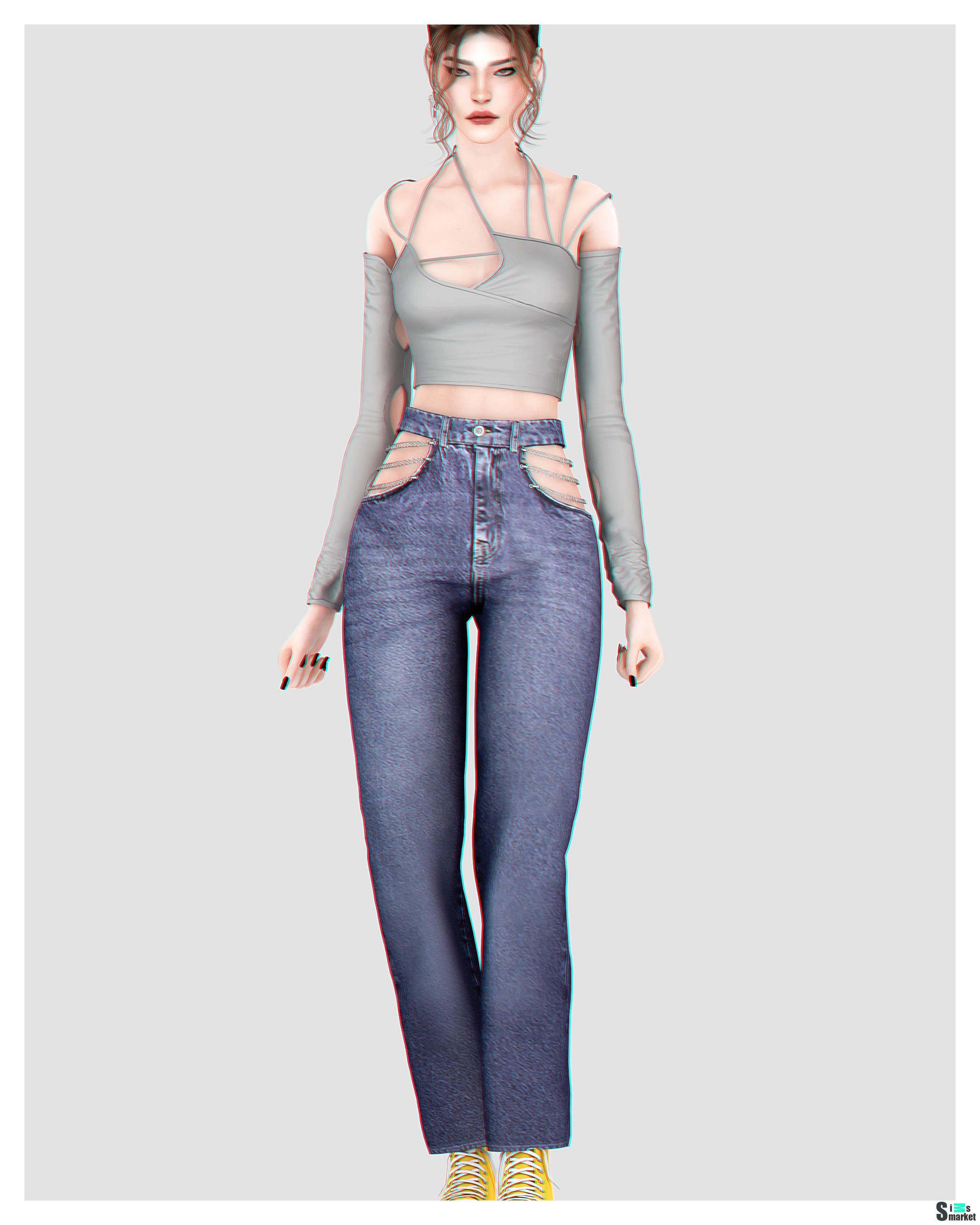 Одежда и аксессуары для симочки "Cosmic Girl Set" для Симс 4. Скачать мод