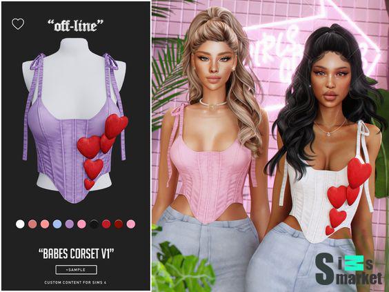 Off-Line Babes Corset V1 (Sample) для Симс 4. Скачать мод