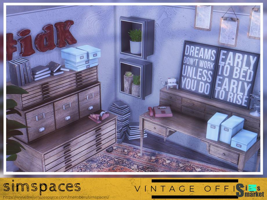 Офис Vintage by simspaces для Симс 4. Скачать мод