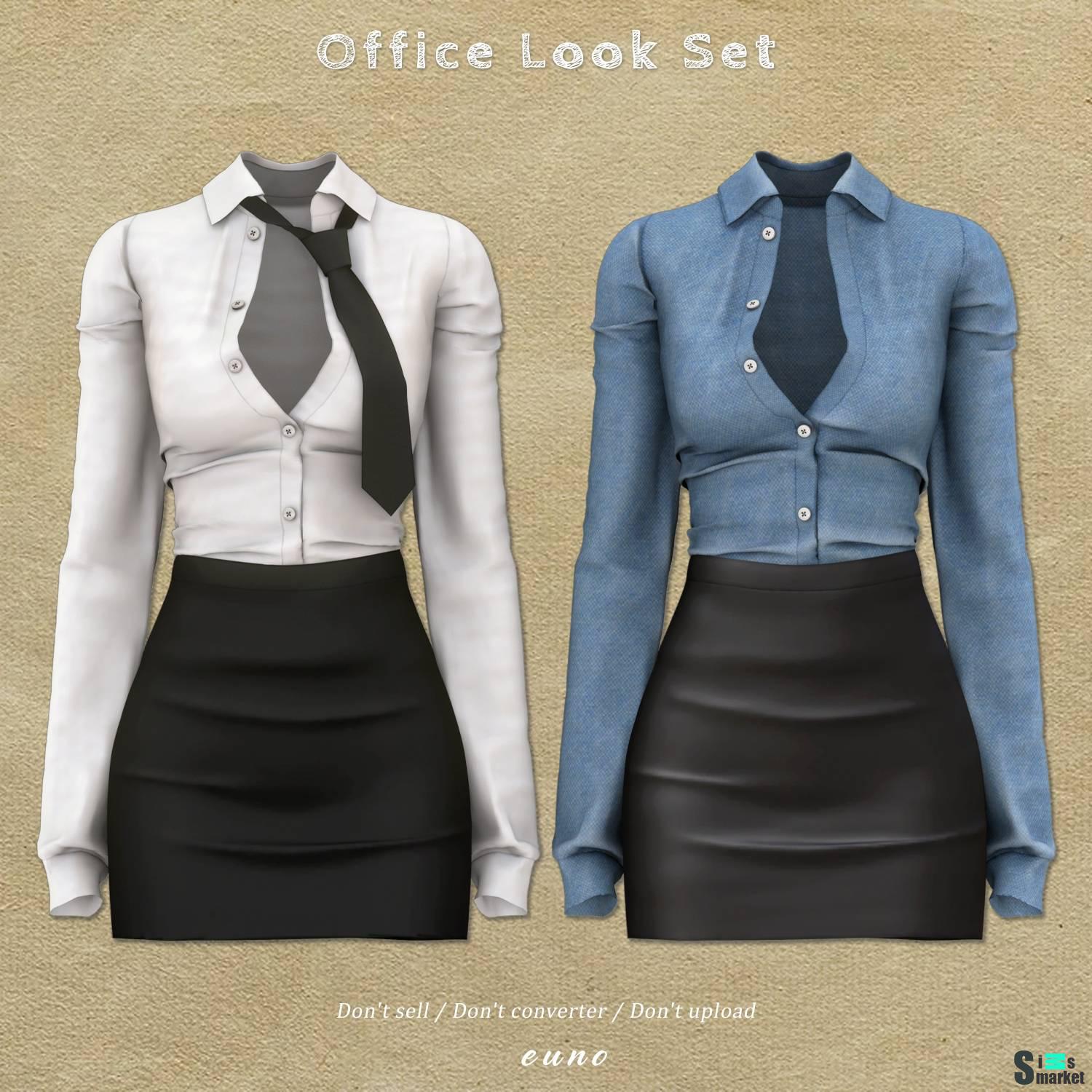 Офисный комплект для симочек "Office Look Set" для Симс 4 для Симс 4. Скачать мод