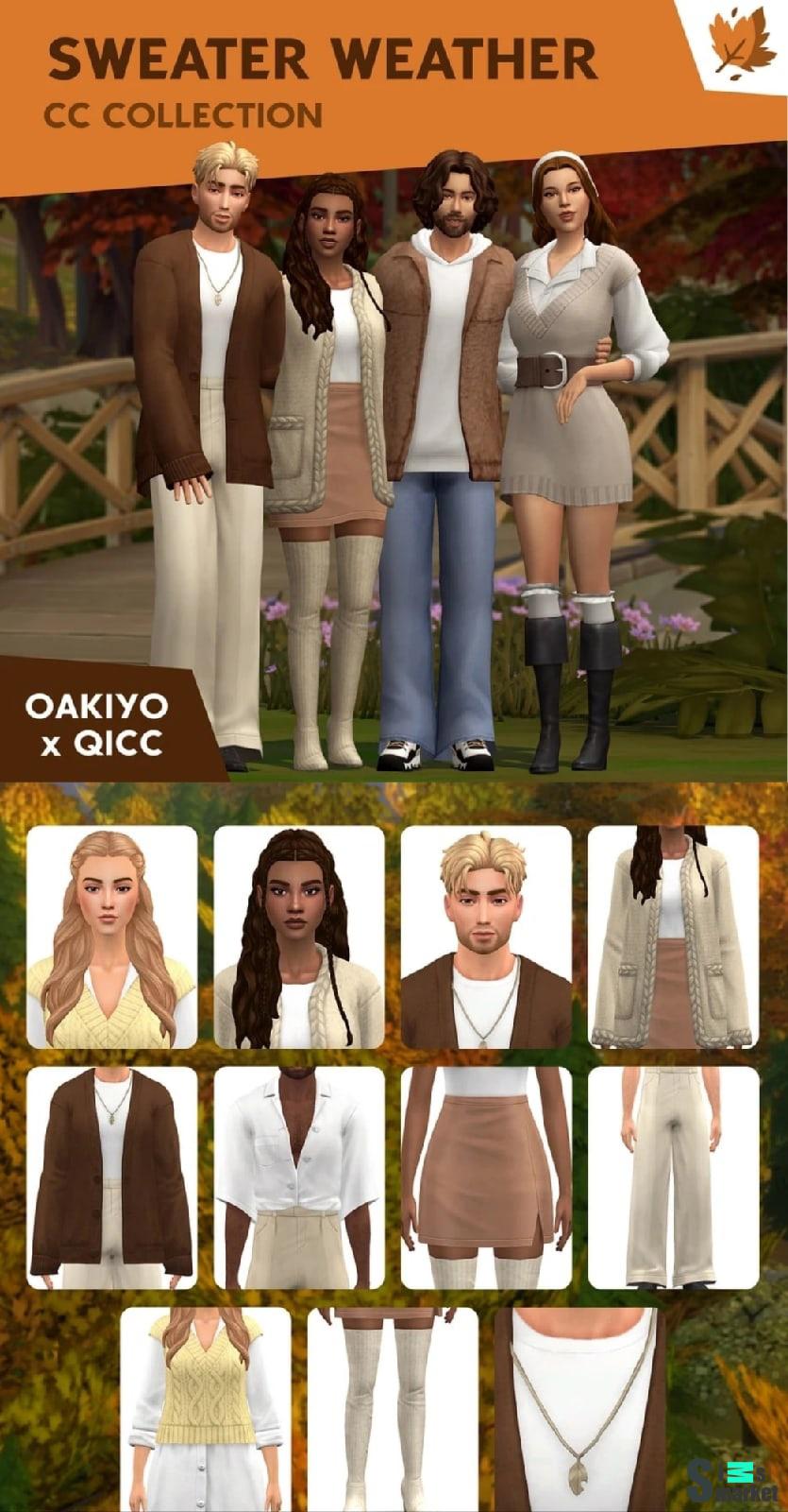 Осенняя коллекция. Часть 1. "Sweater Weather Collaboration" для Симс 4 для Симс 4. Скачать мод Осенняя коллекция. Часть 1. "Sweater Weather Collaboration" для Симс 4 для Симс 4. Скачать мод