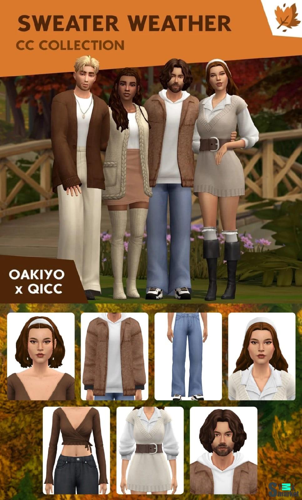 Осенняя коллекция. Часть 2. "Sweater Weather Collaboration" для Симс 4 для Симс 4. Скачать мод