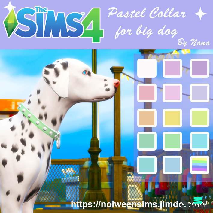 Ошейник "Pastel collar for dog" для Симс 4 для Симс 4. Скачать мод