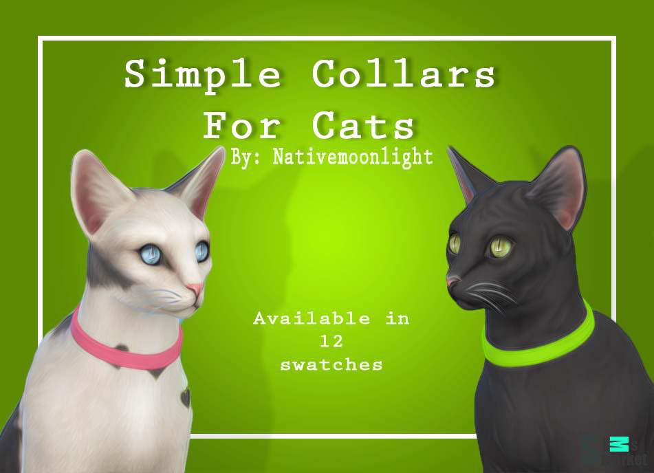 Ошейник "Simple Cat Collars" для Симс 4 для Симс 4. Скачать мод