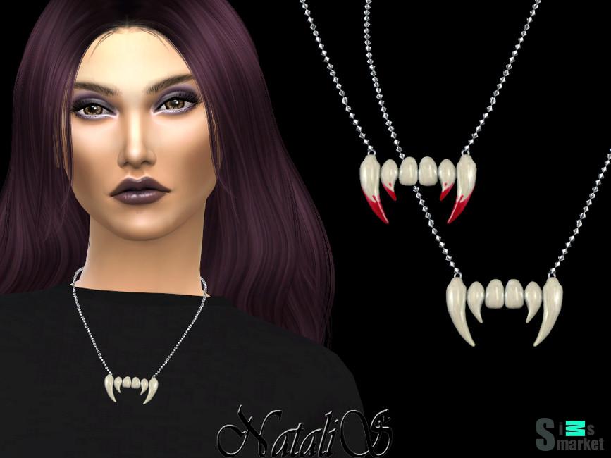 Ожерелье с вампирскими зубами от NataliS для Симс 4. Скачать мод