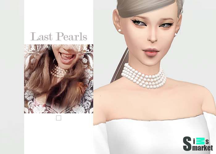 Ожерелье"Last Pearls" для Симс 4 для Симс 4. Скачать мод