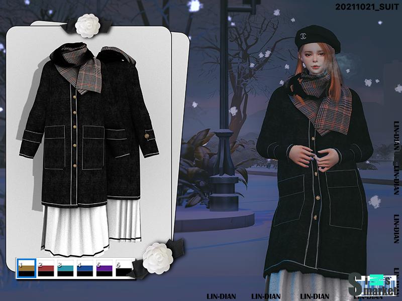 Пальто Winter by LIN_DIAN для Симс 4. Скачать мод