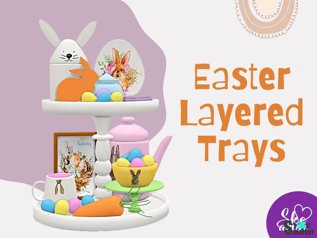 Пасхальный декор "Easter Layered Trays" для Симс 4 для Симс 4. Скачать мод