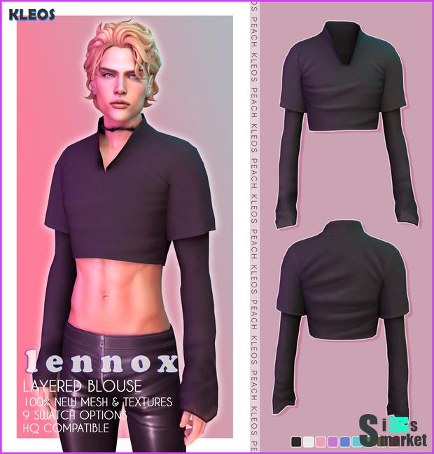 PEACH | Lennox Layered Blouse для Симс 4. Скачать мод