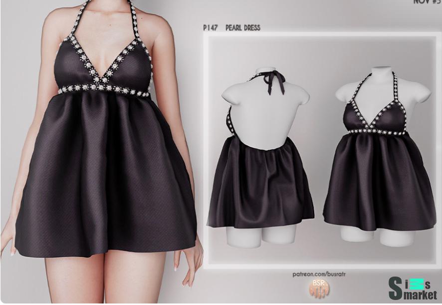 PEARL DRESS  для Симс 4. Скачать мод