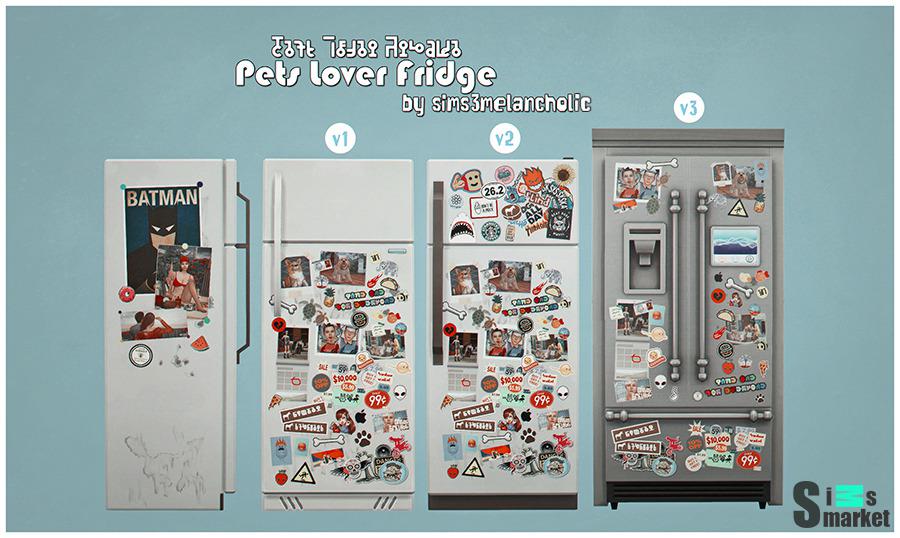 Pets Lover Fridge by sims3melancholic для Симс 4. Скачать мод