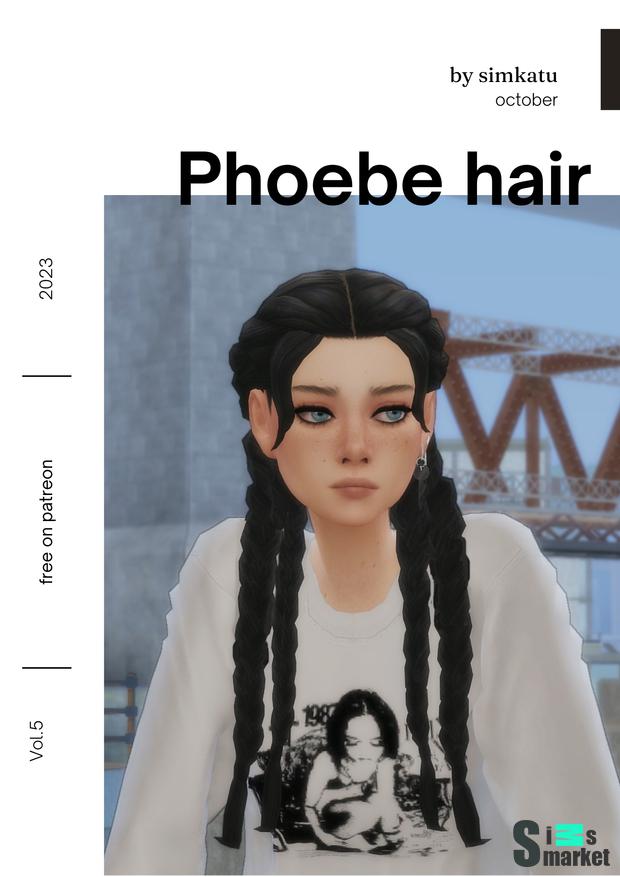 Phoebe hair для Симс 4. Скачать мод