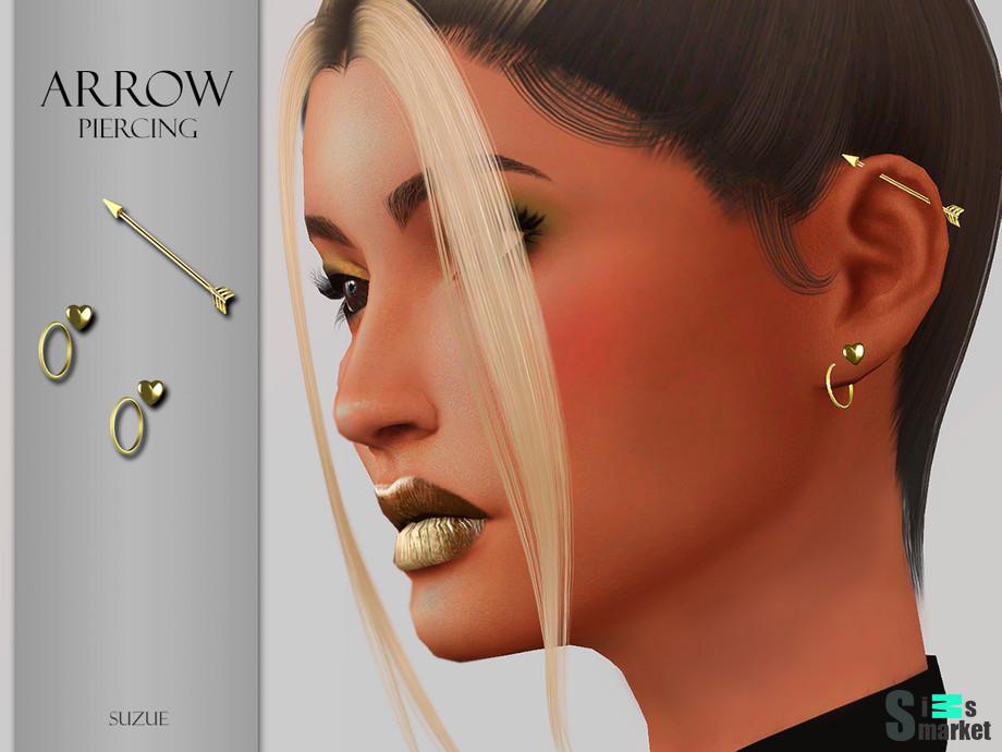 Пирсинг Arrow by Suzue для Симс 4. Скачать мод