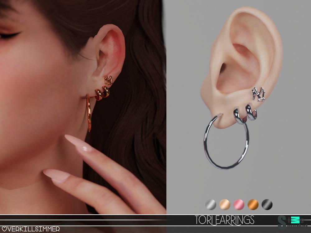 Пирсинг сет "Tori earings" для Симс 4 для Симс 4. Скачать мод