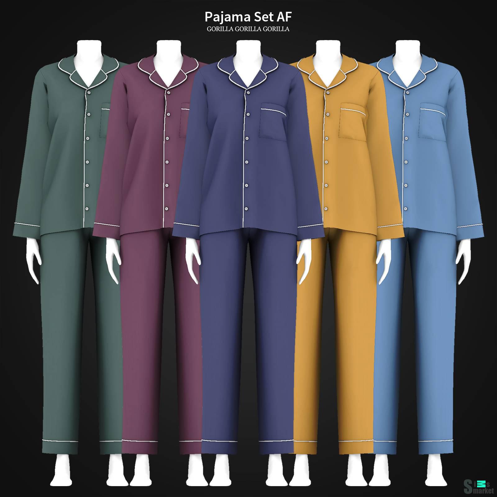 Пижама "Pajama Set AF" для Симс 4 для Симс 4. Скачать мод