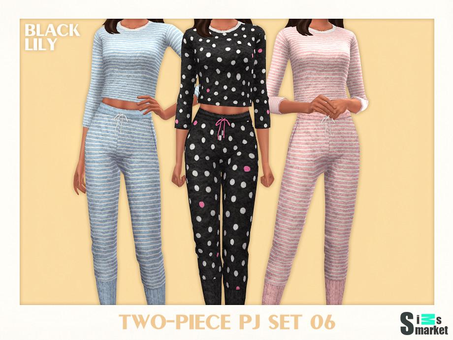 Пижамы Set 06 by Black Lily для Симс 4. Скачать мод