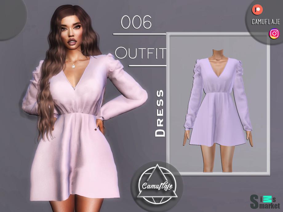 Платье 006 by Camuflaje для Симс 4. Скачать мод