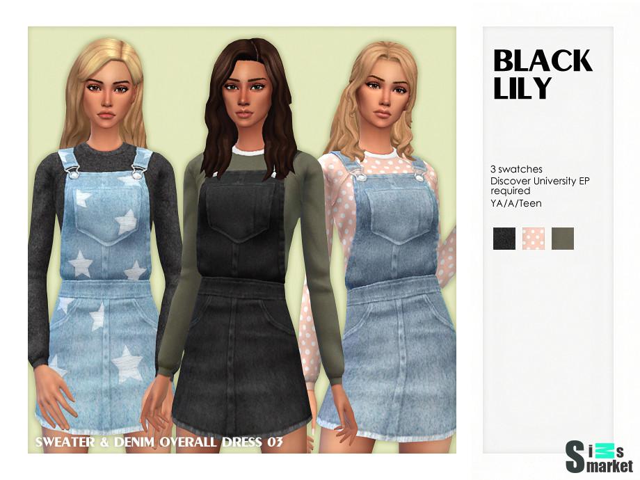 Платье 03 by Black Lily для Симс 4. Скачать мод