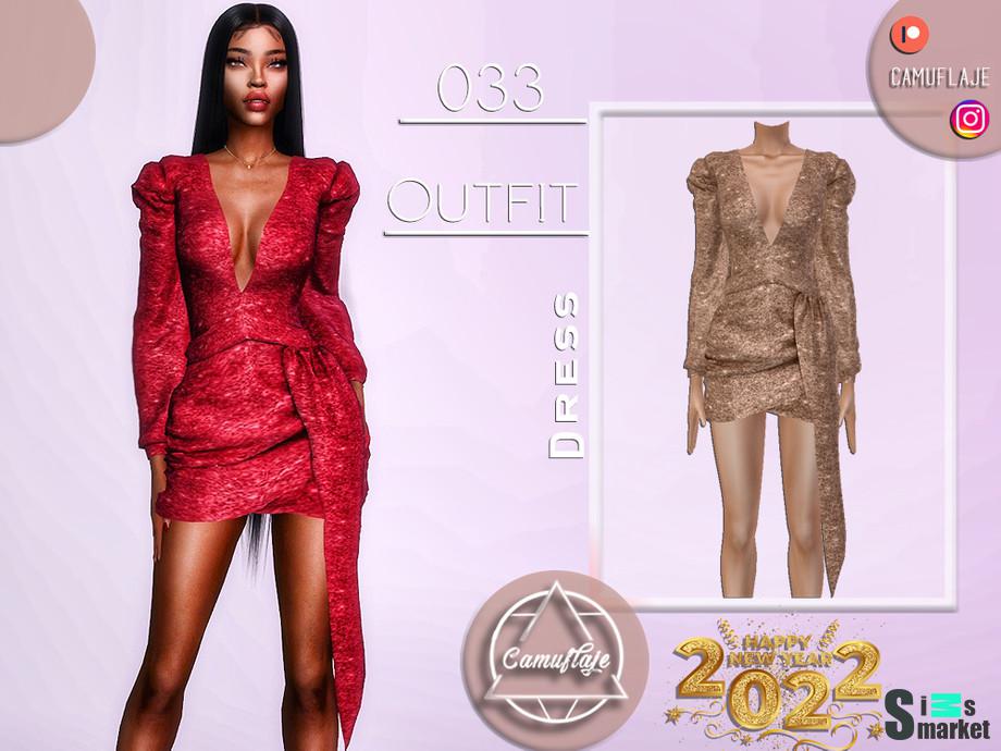 Платье 033 by Camuflaje для Симс 4. Скачать мод