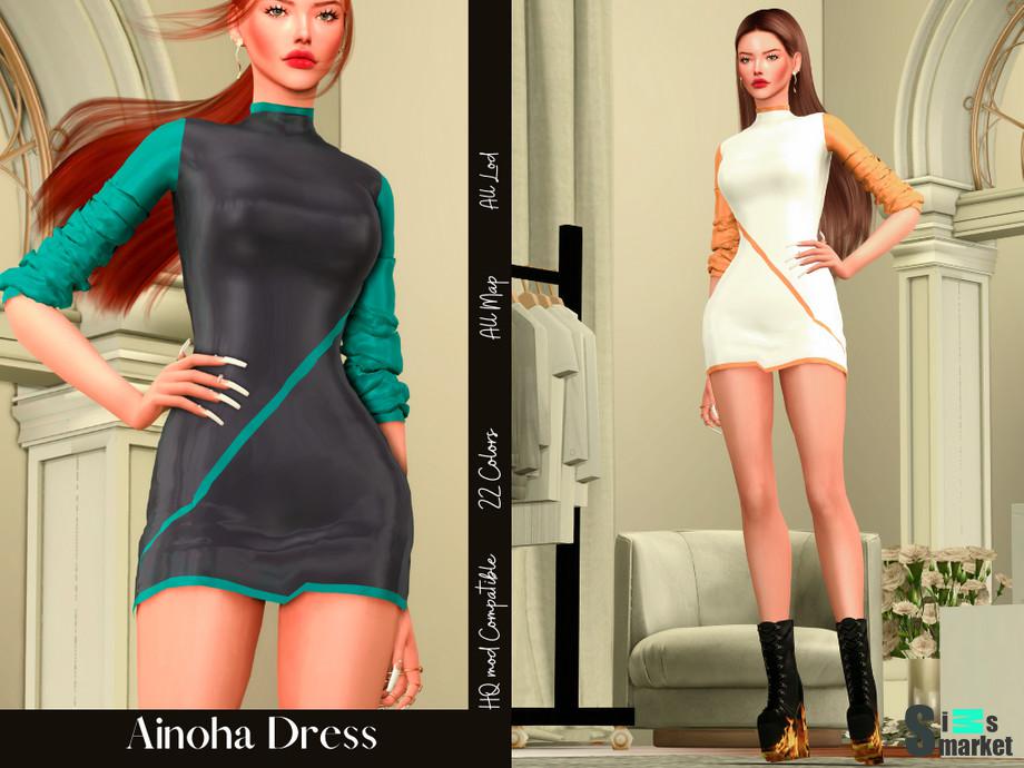 Платье Ainoha by couquett для Симс 4. Скачать мод