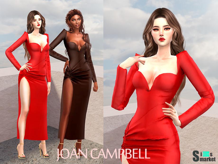 Платье "Alana" by Joan Campbell для Симс 4. Скачать мод