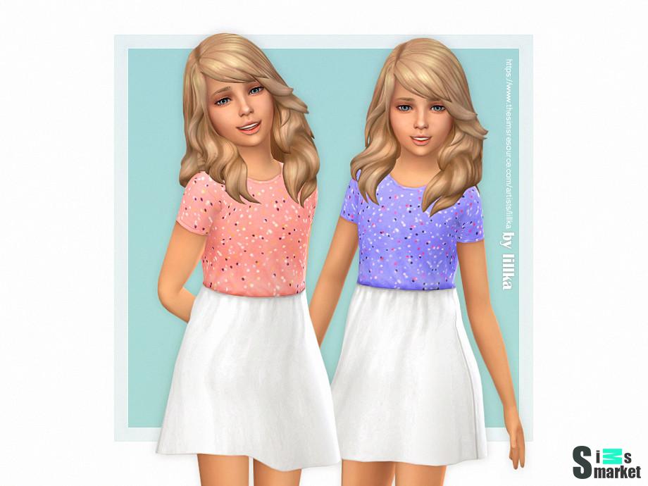 Платье Alenia by lillka для Симс 4. Скачать мод