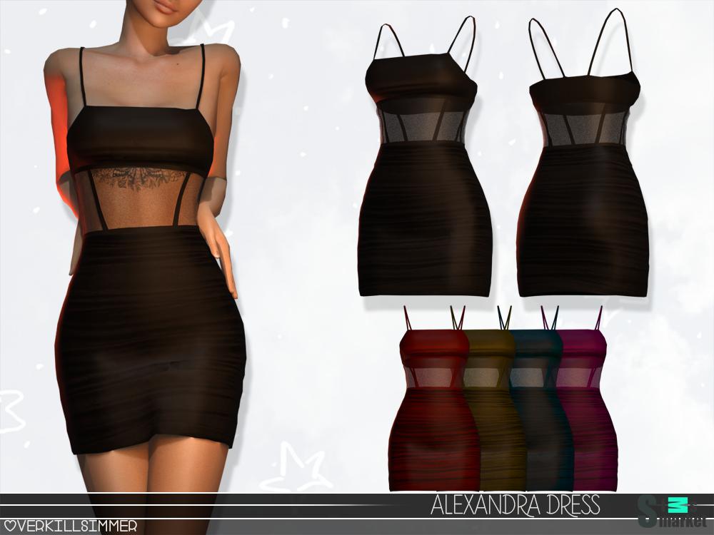 Платье ALEXANDRA by OVERKILL S. для Симс 4. Скачать мод