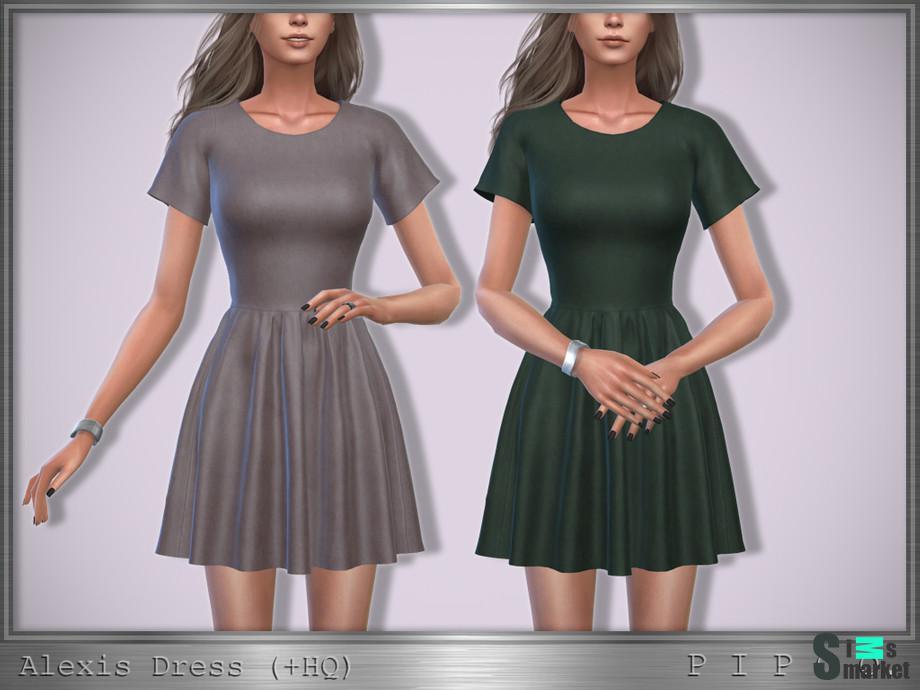 Платье Alexis by Pipco для Симс 4. Скачать мод