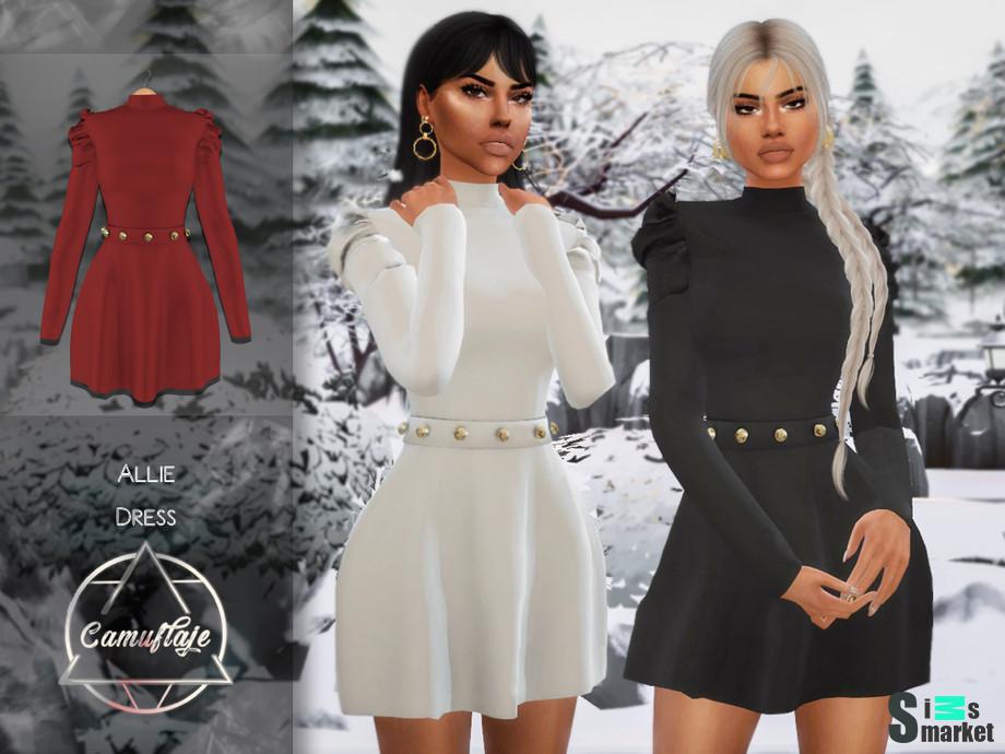 Платье Allie by Camuflaje для Симс 4. Скачать мод