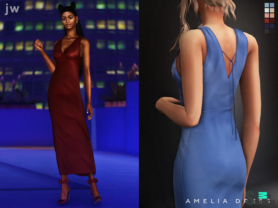 Платье Amelia by jwofles-sims  для Симс 4. Скачать мод