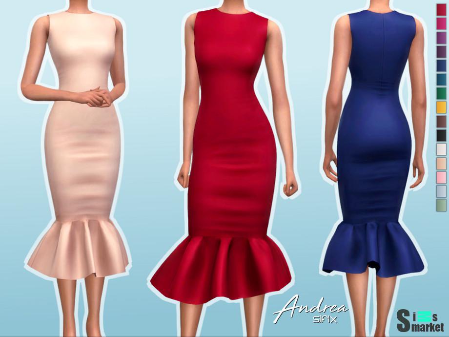 Платье Andrea by Sifix для Симс 4. Скачать мод