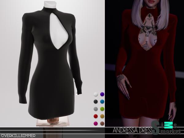 Платье andressa by overkillsimmer для Симс 4. Скачать мод